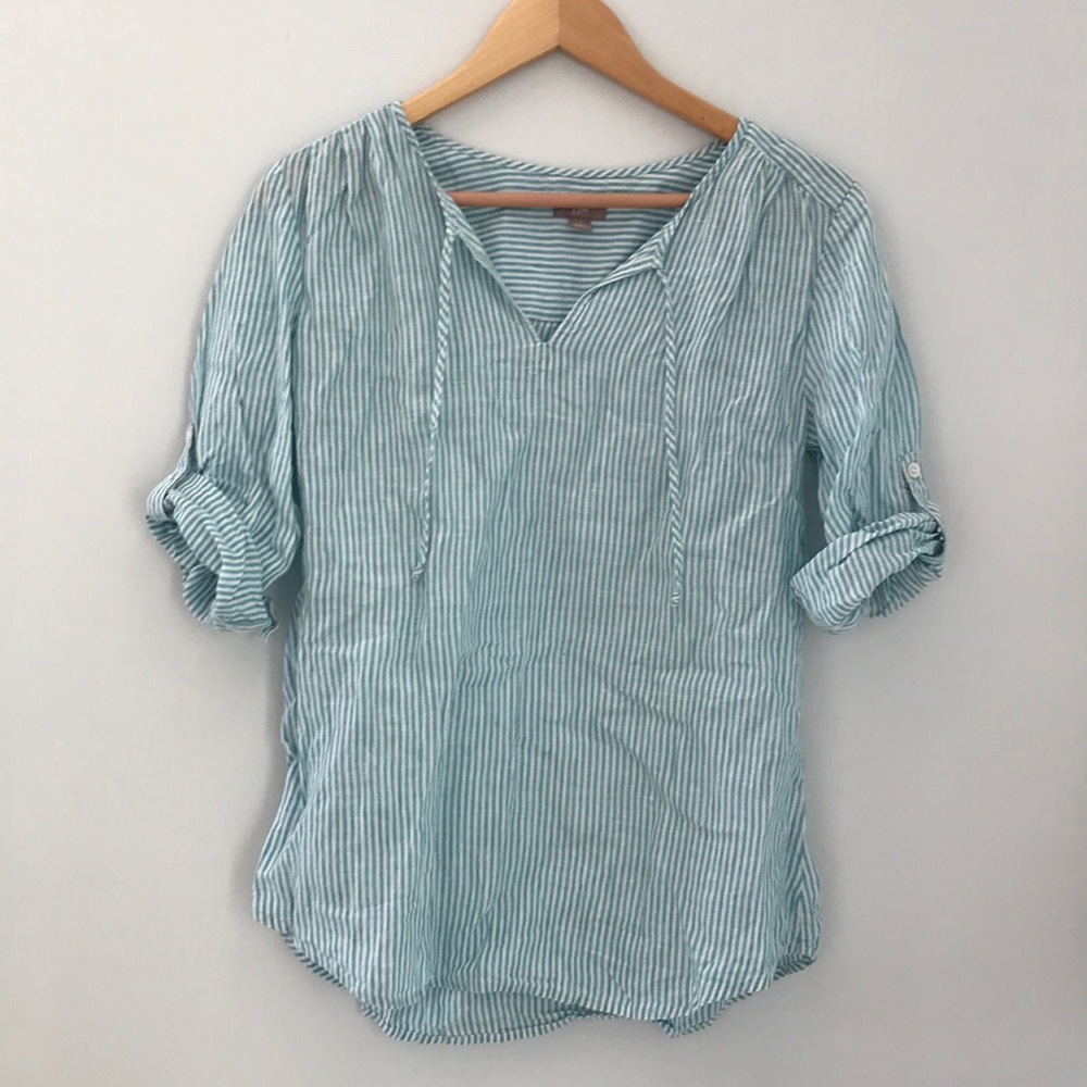NWOT Linen Stripped Shirt